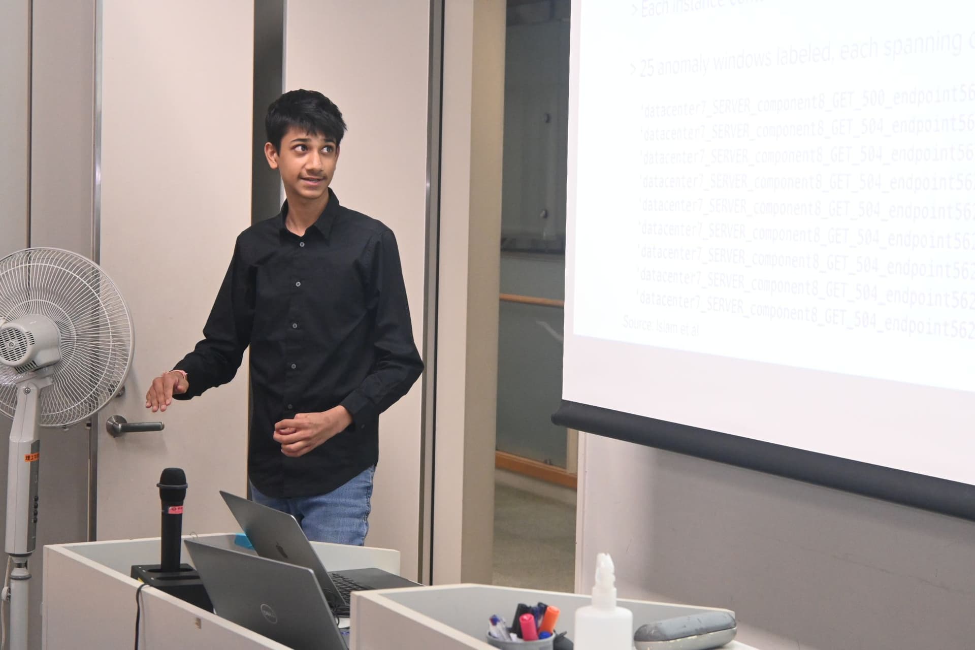 Aditya Singla presenting research at the IEEE AAIML conference in Tokyo